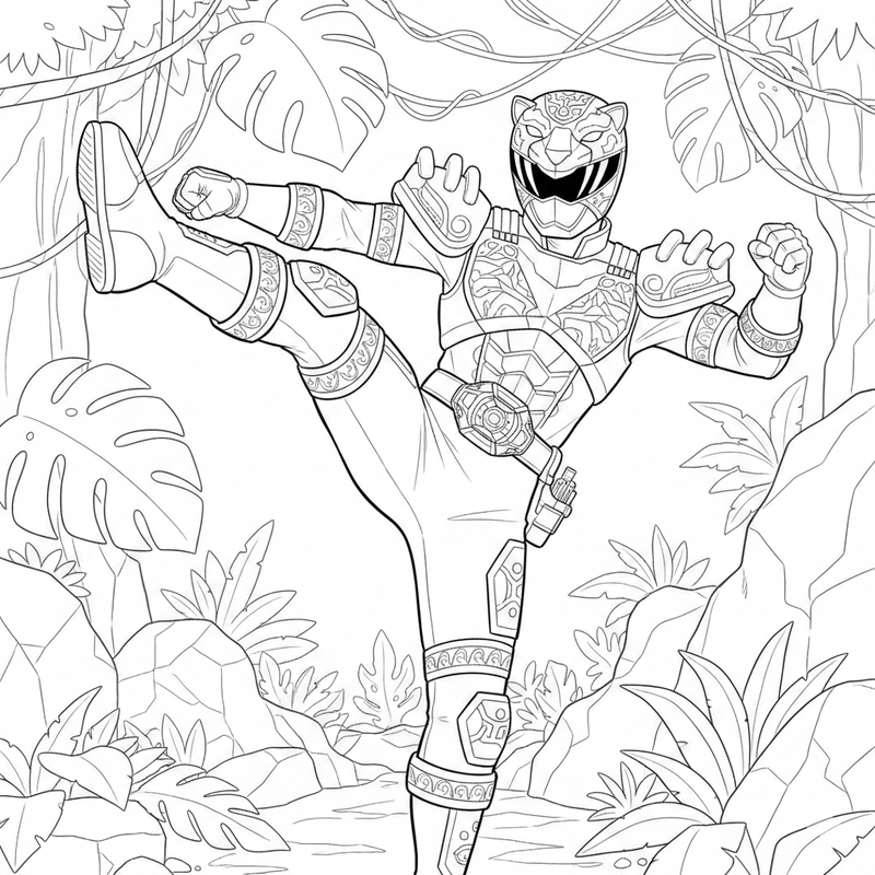 Hình tô màu Siêu Nhân Gao đơn giản đẹp