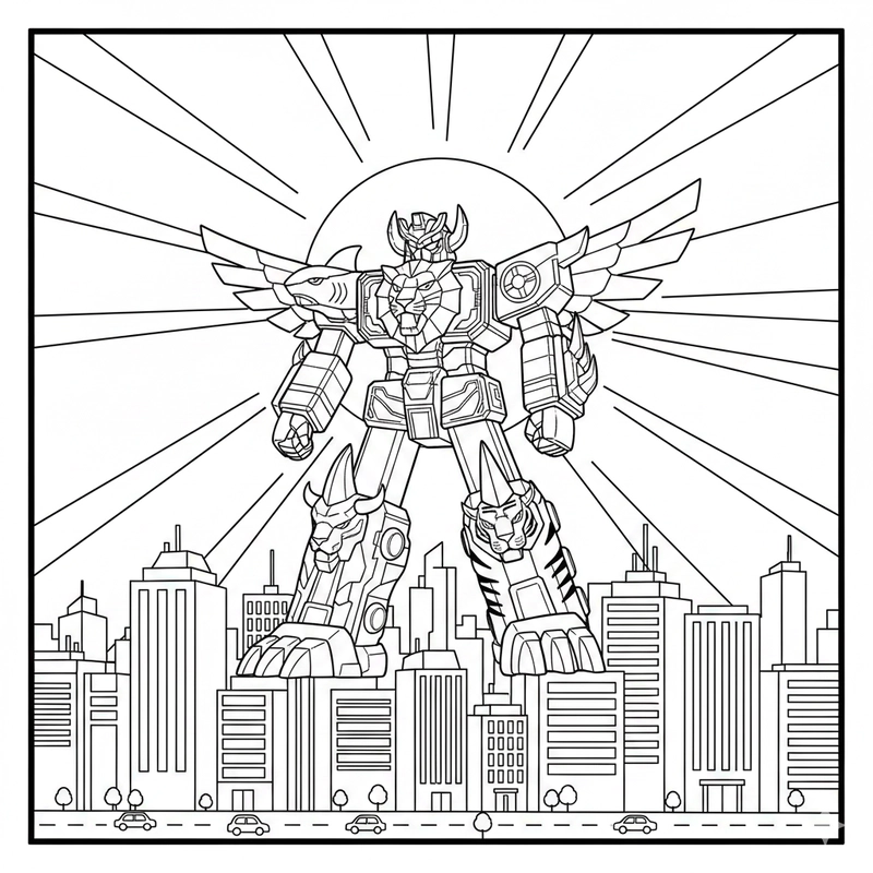 Hình tô màu Siêu Nhân Gao tạo cảm hứng sáng tạo