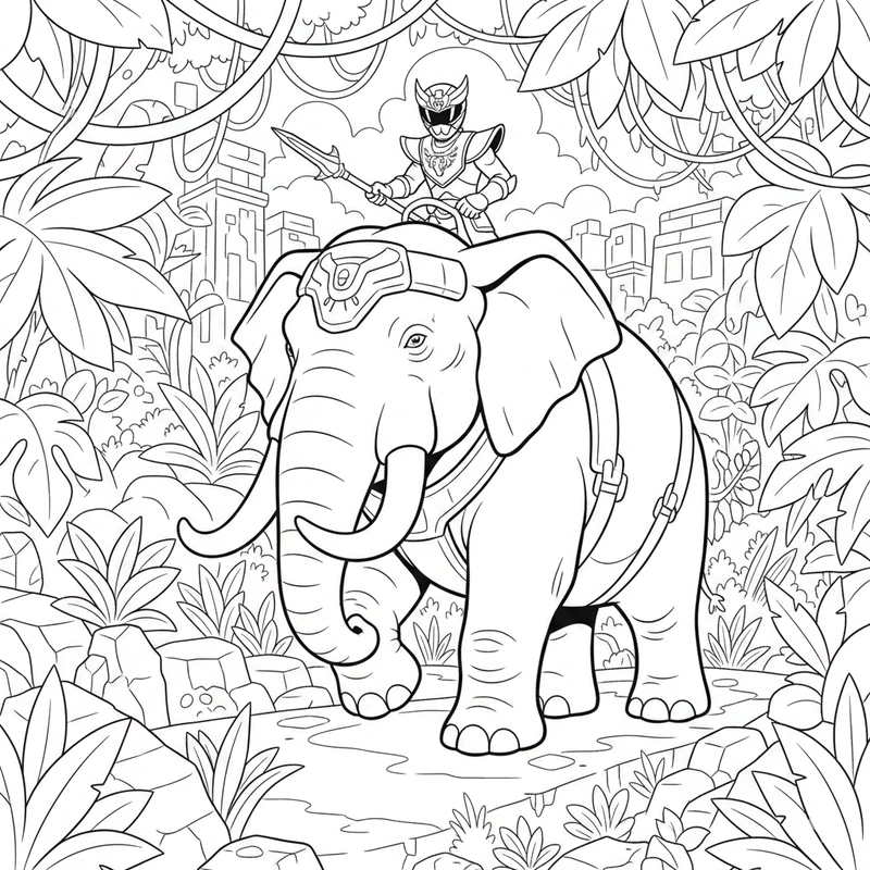 Hình tô màu Siêu Nhân Gao tạo hình hấp dẫn