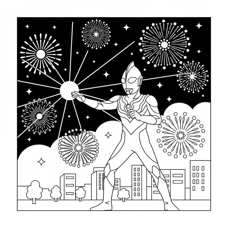 Hình tô màu Siêu nhân Ultraman dễ in