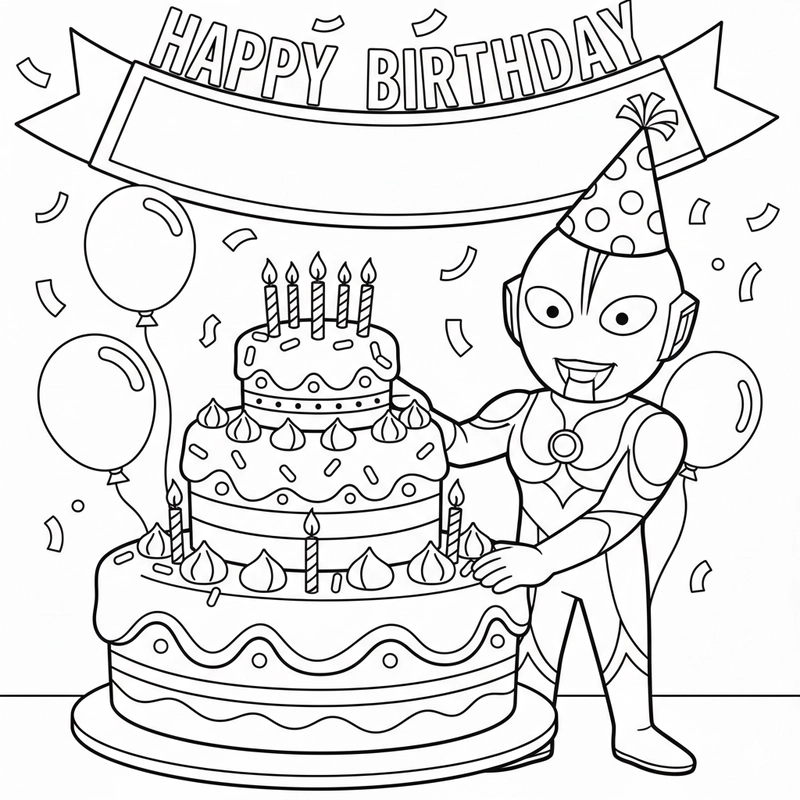 Hình tô màu Siêu nhân Ultraman đẹp mắt