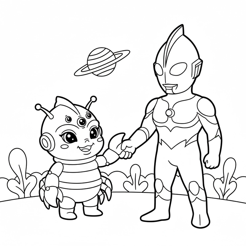 Hình tô màu Ultraman rực rỡ sắc màu