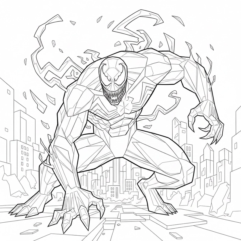 Hình tô màu Venom dễ thương cho thiếu nhi