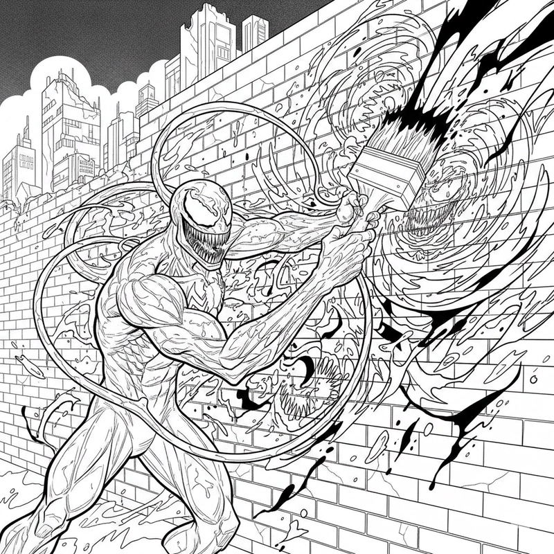 Hình tô màu Venom tạo hình ấn tượng