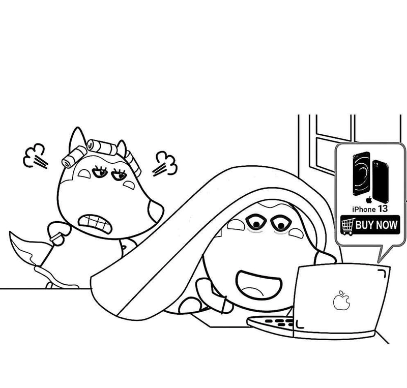 Hình tô màu Wolfoo đơn giản giúp bé sáng tạo