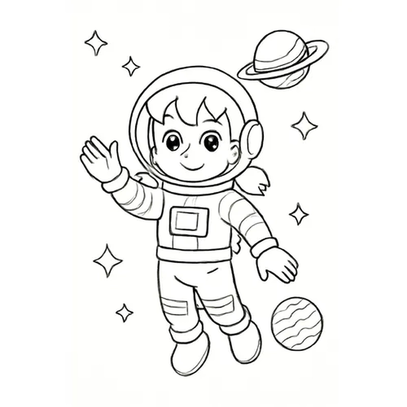 Hình tô màu Xuka đáng yêu bé mê hoạt hình