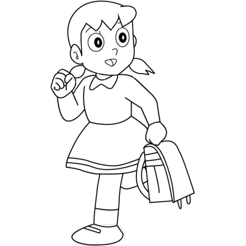 Hình tô màu Xuka đơn giản bé dễ tô