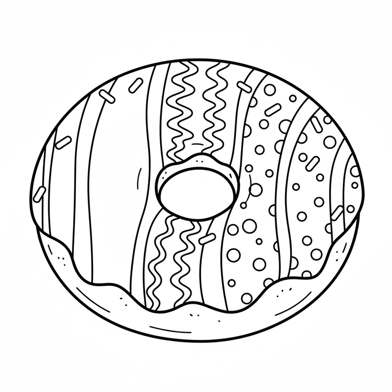 Hình tô màu bánh Donut ngọt ngào