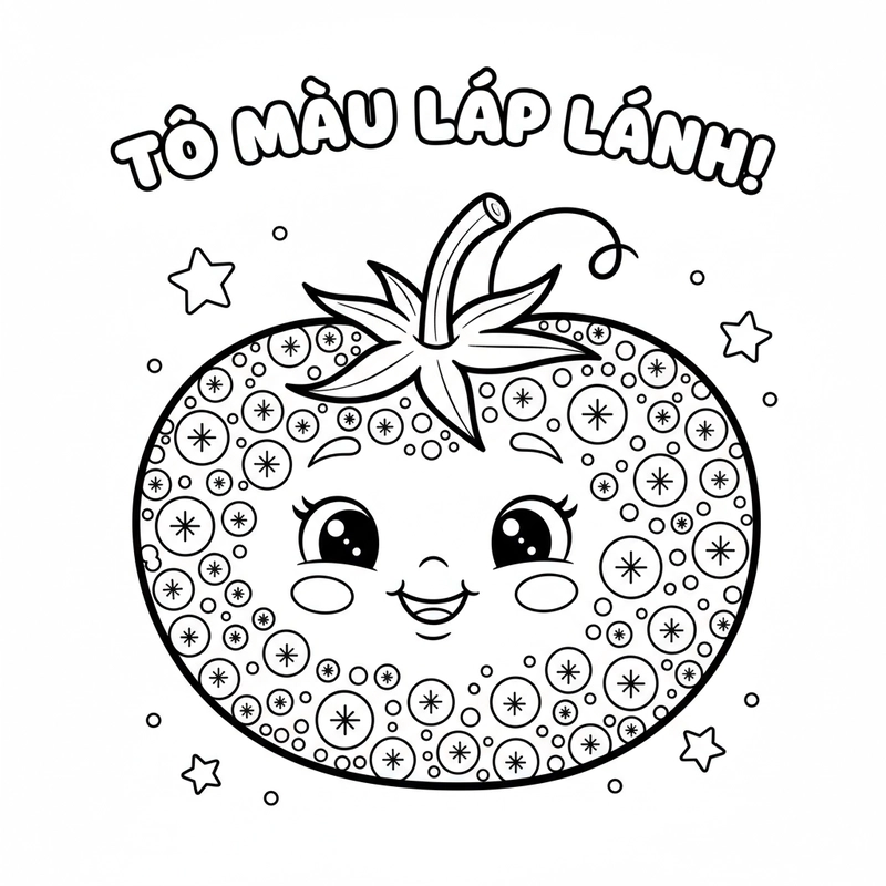 Hình tô màu cà chua sáng tạo