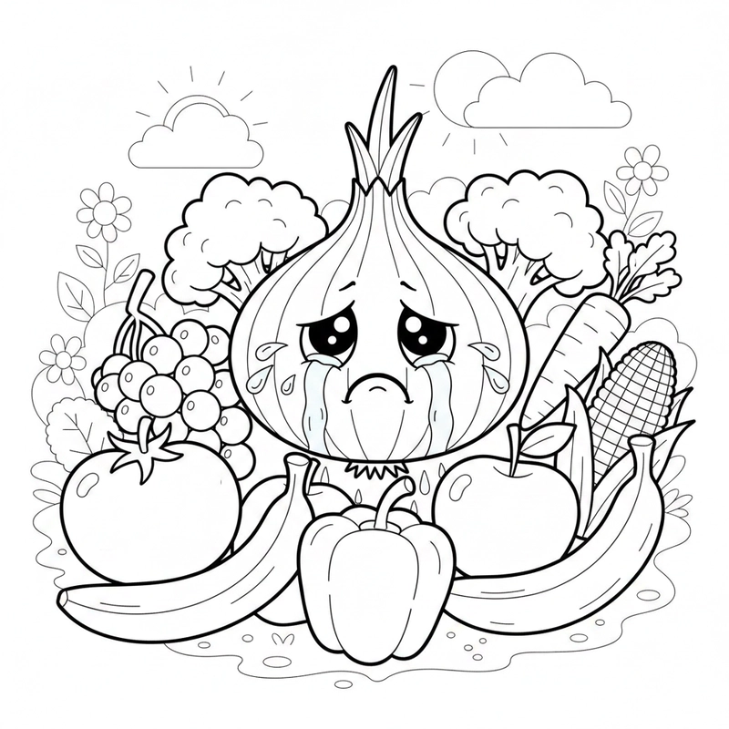 Hình tô màu các loại rau củ quả