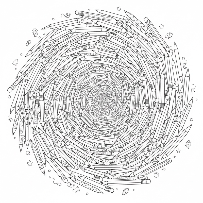 Hình tô màu cây bút chì nhiều mẫu đẹp