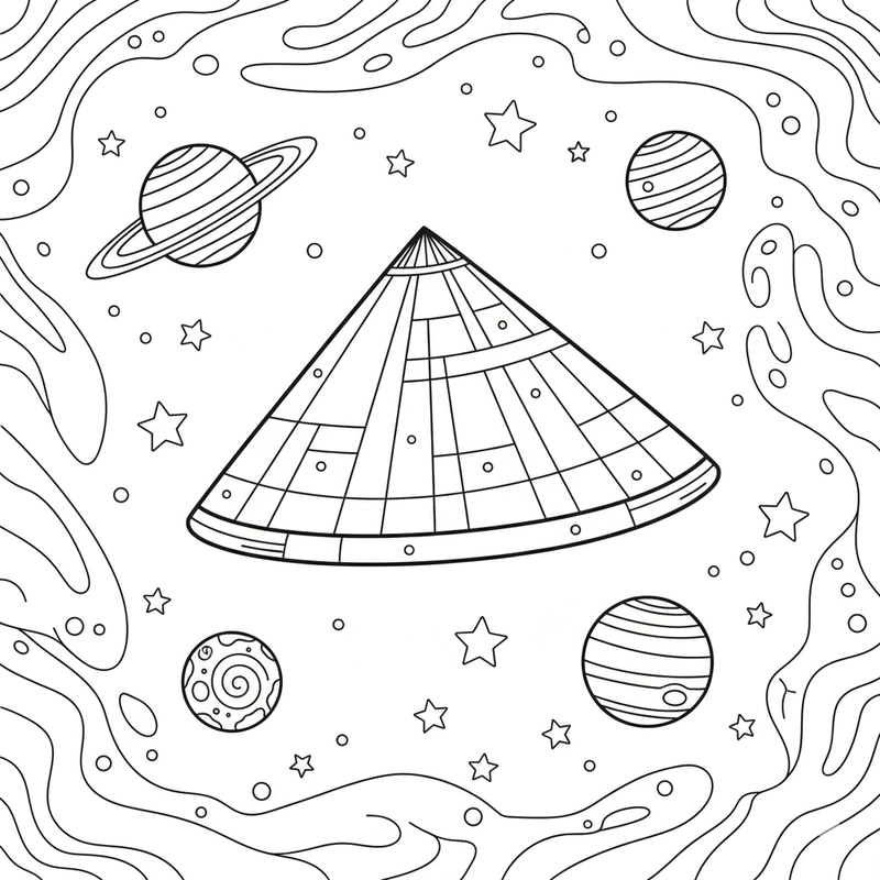 Hình tô màu chiếc nón lá đơn giản