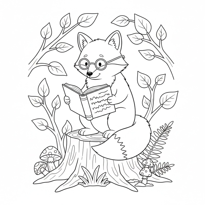 Hình tô màu con cáo đáng yêu cho trẻ tập tô