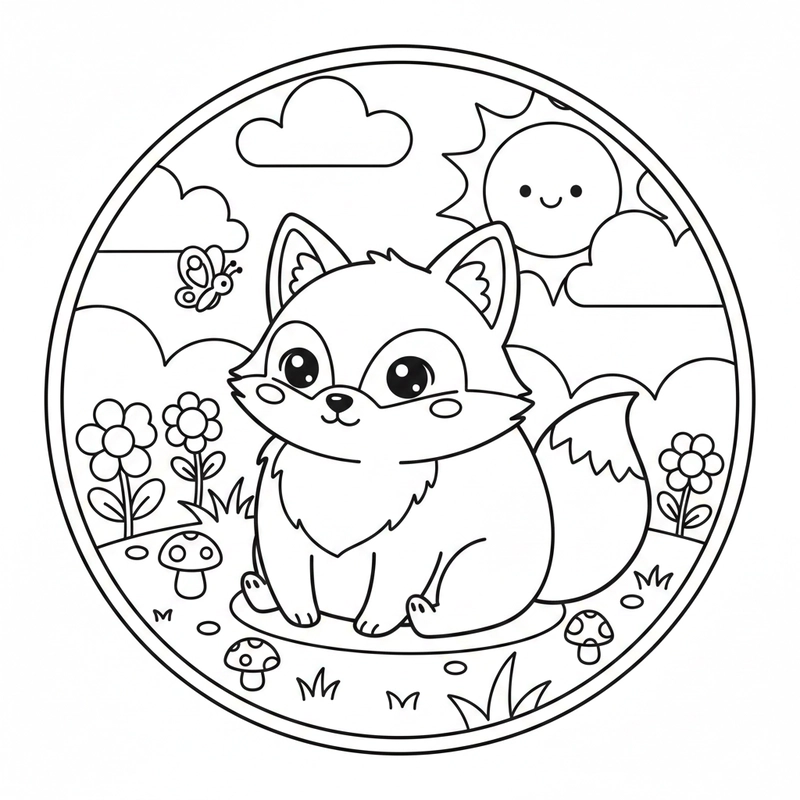 Hình tô màu con cáo phù hợp trẻ nhỏ