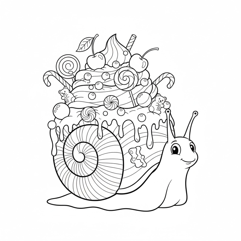 Hình tô màu con ốc biển dễ tô