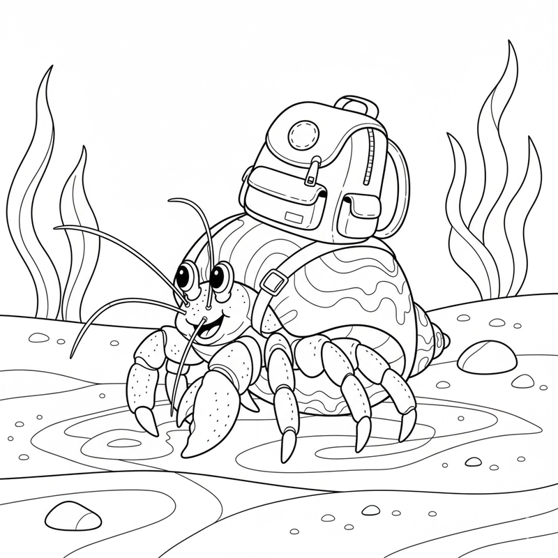 Hình tô màu con ốc biển sinh động