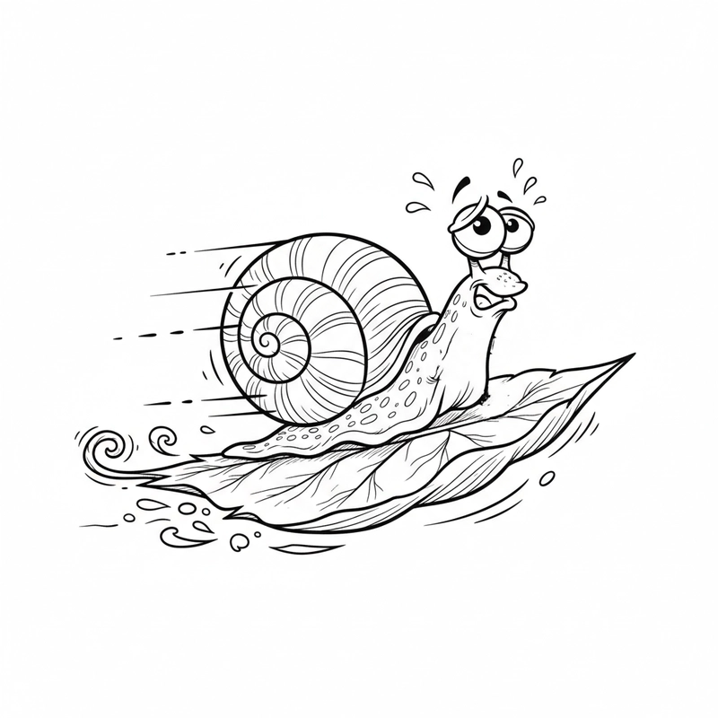 Hình tô màu con ốc đáng yêu