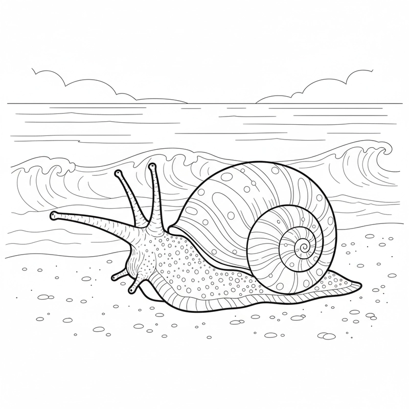 Hình tô màu con ốc đơn giản