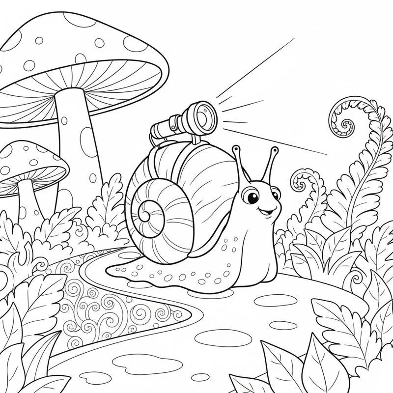Hình tô màu con ốc sên dễ thương