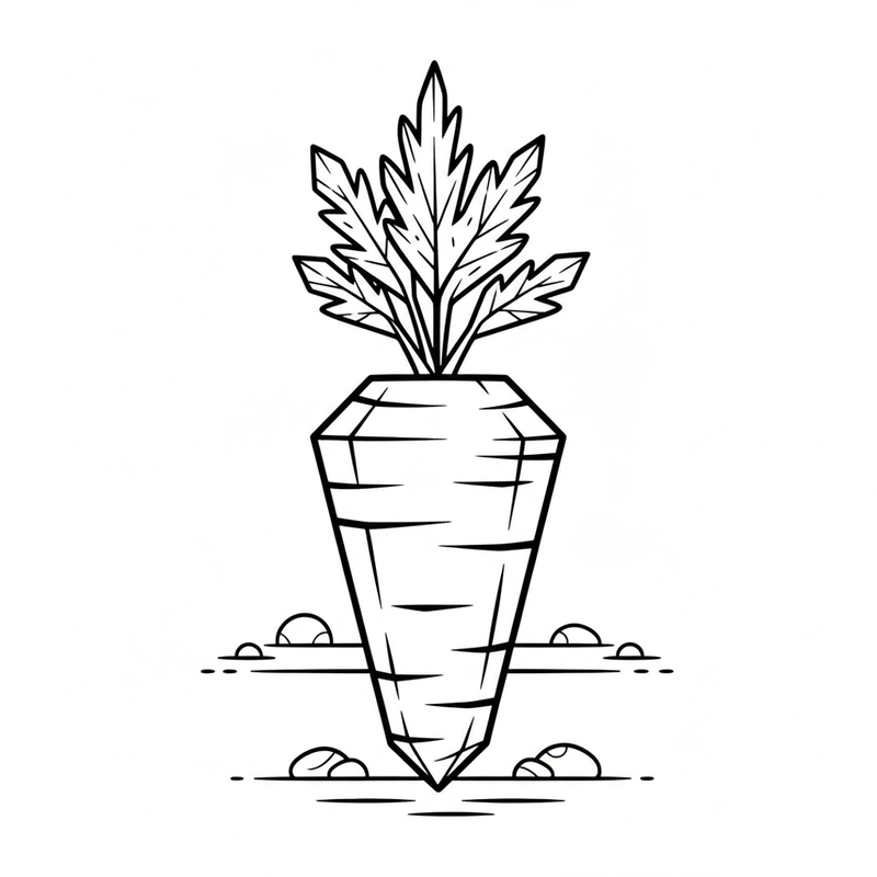 Hình tô màu củ cà rốt dễ vẽ