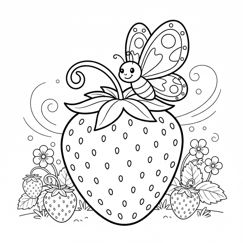 Hình tô màu dâu tây đẹp cho bé tập vẽ