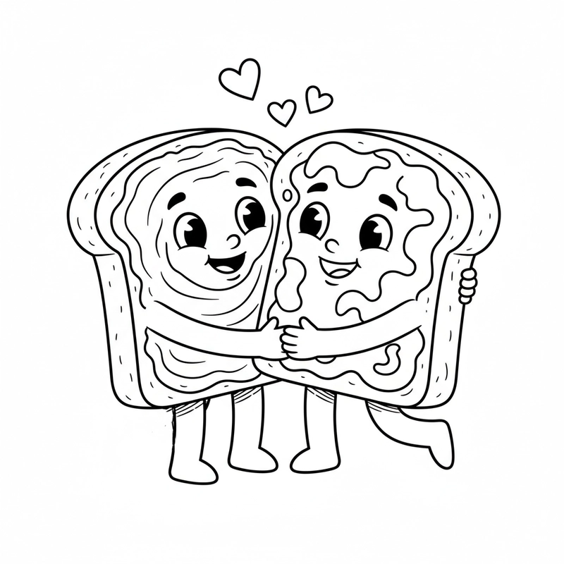 Hình tô màu đồ ăn cute giúp bé học màu