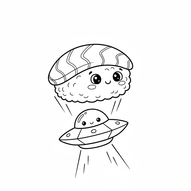 Hình tô màu đồ ăn sushi