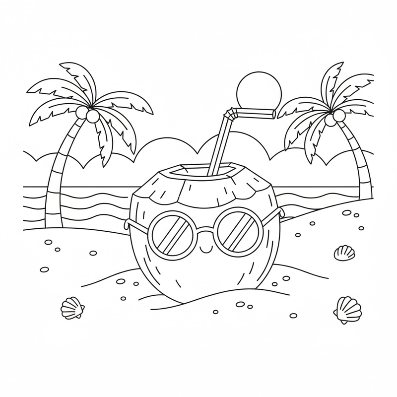 Hình tô màu đồ uống cute cho bé