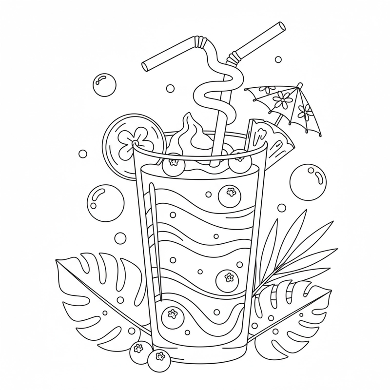 Hình tô màu đồ uống hấp dẫn