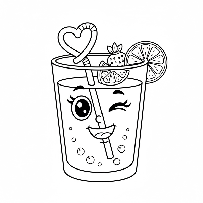 Hình tô màu đồ uống sinh động