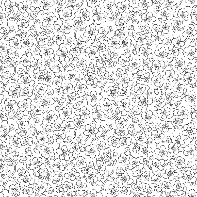 Hình tô màu hoa mai tươi sáng mùa Tết