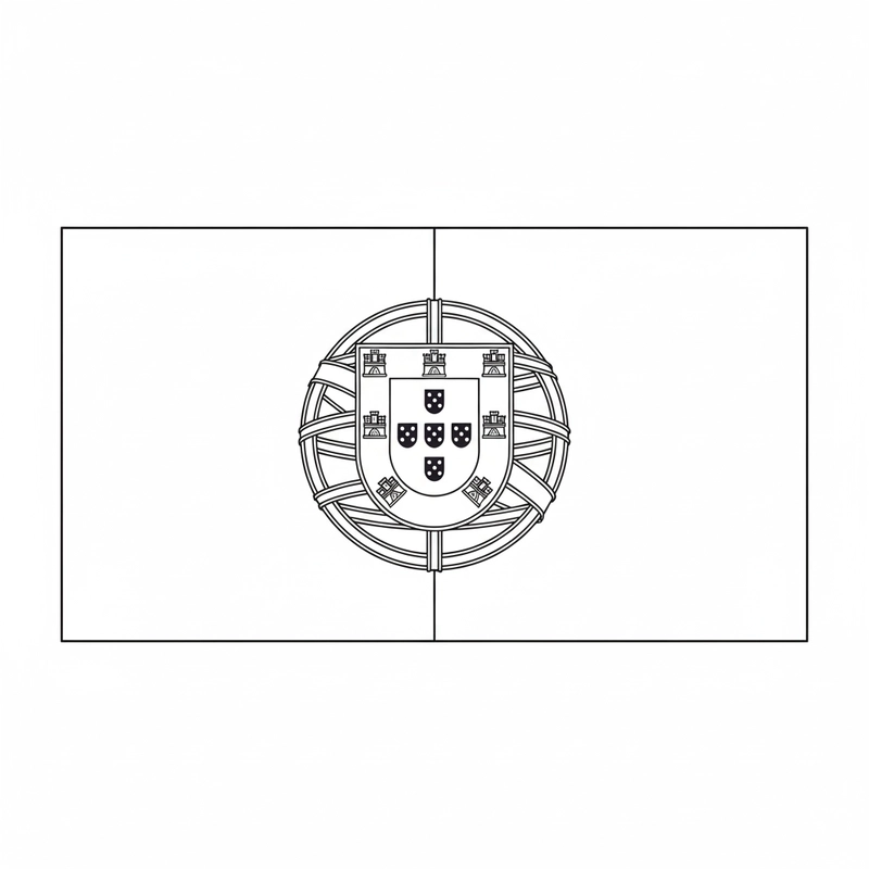 Hình tô màu lá cờ Bồ Đào Nha