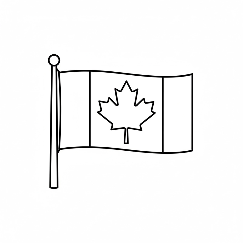 Hình tô màu lá cờ các nước - Canada