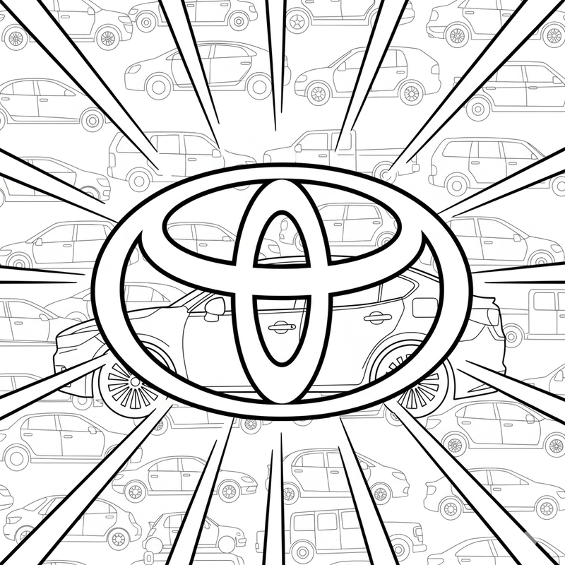 Hình tô màu logo xe Toyota
