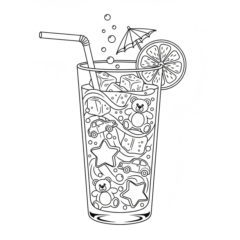Hình tô màu ly nước mát lạnh