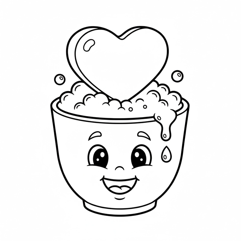 Hình tô màu ly nước ngộ nghĩnh