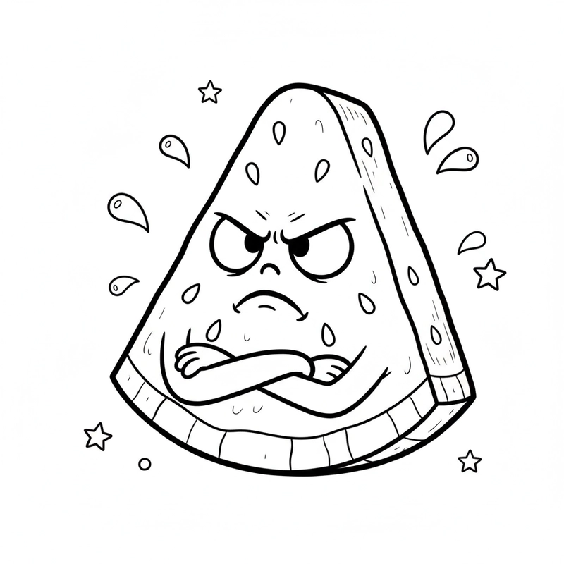 Hình tô màu miếng dưa hấu