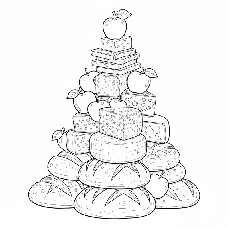 Hình tô màu món ăn đơn giản dễ in