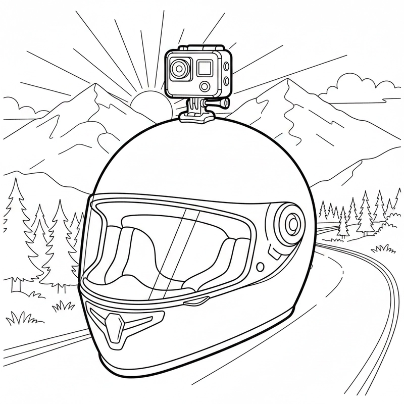 Hình tô màu mũ bảo hiểm cho bé sáng tạo