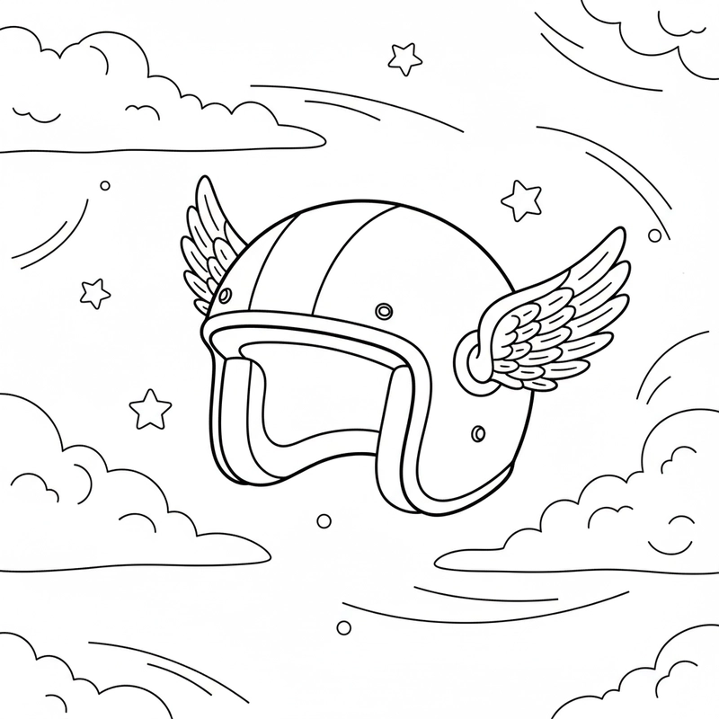 Hình tô màu mũ bảo hiểm đẹp dễ in