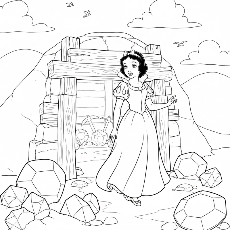 Hình tô màu nàng Bạch Tuyết đẹp