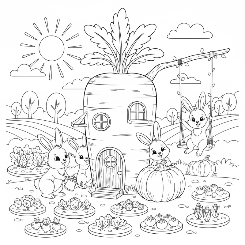 Hình tô màu nông trại sáng tạo