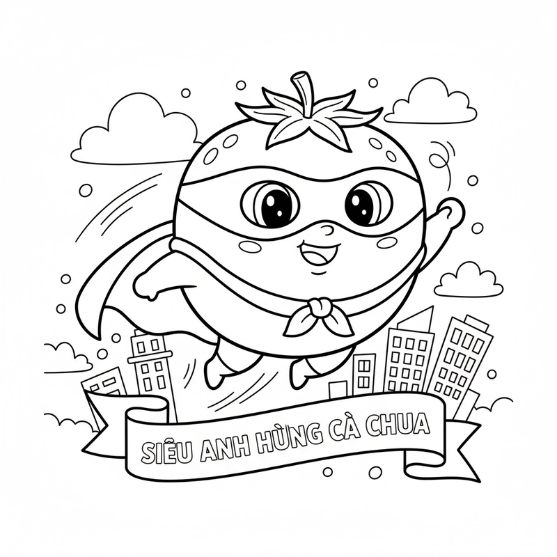 Hình tô màu quả cà chua đẹp