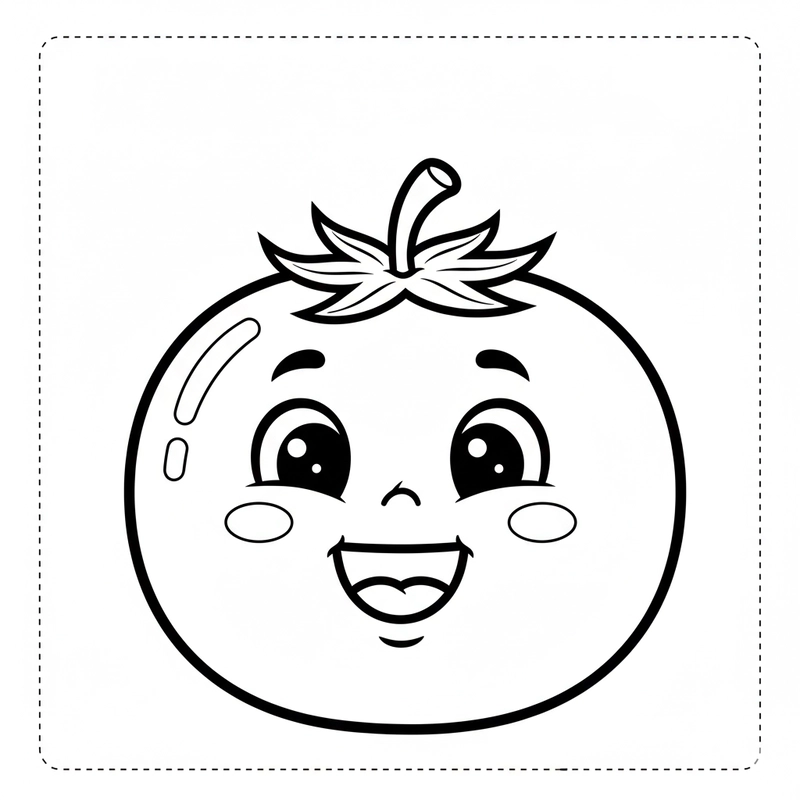 Hình tô màu quả cà chua đơn giản