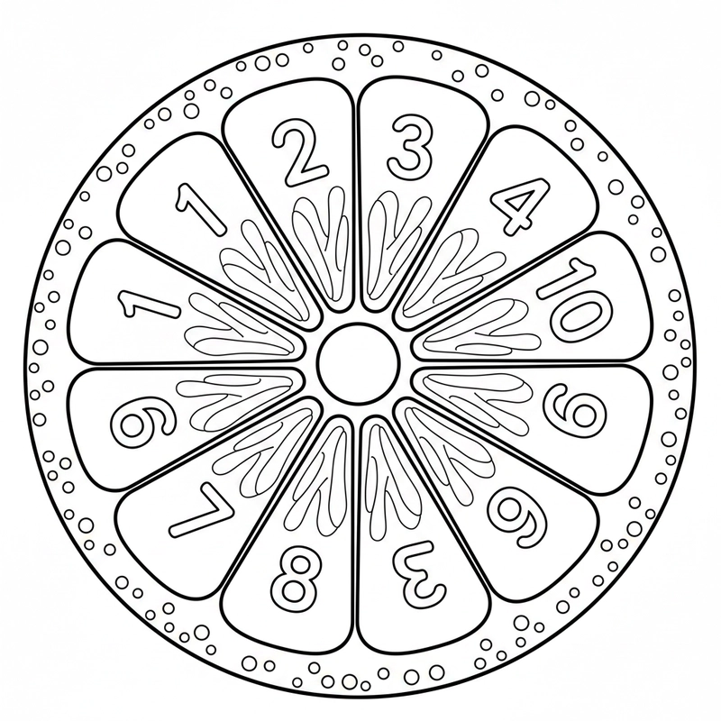 Hình tô màu quả cam đẹp cho bé