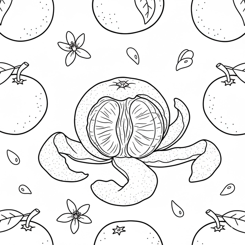 Hình tô màu quả cam ngộ nghĩnh