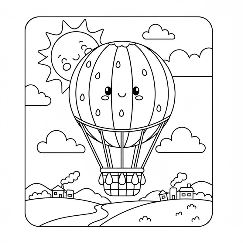 Hình tô màu quả dưa hấu cho bé