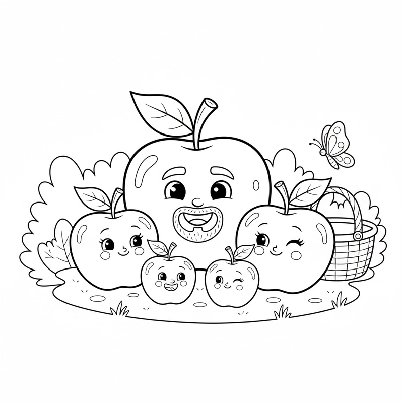 Hình tô màu quả táo dễ tải