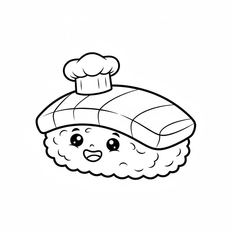 Hình tô màu sushi đẹp mắt