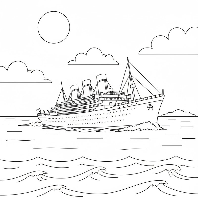 Hình tô màu tàu du lịch